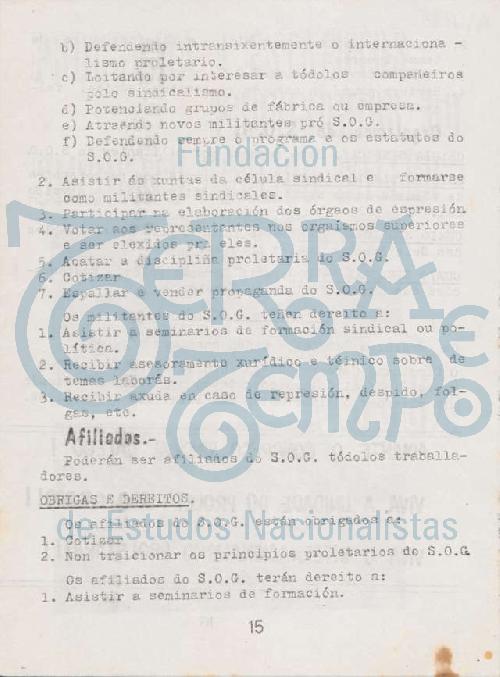 Programa i estatutos provisorios do Sindicato Obreiro Galego