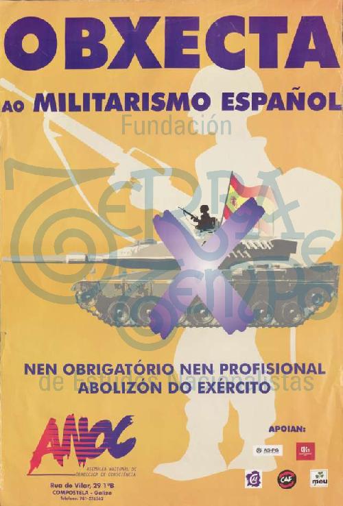 Obxecta ao militarismo español.